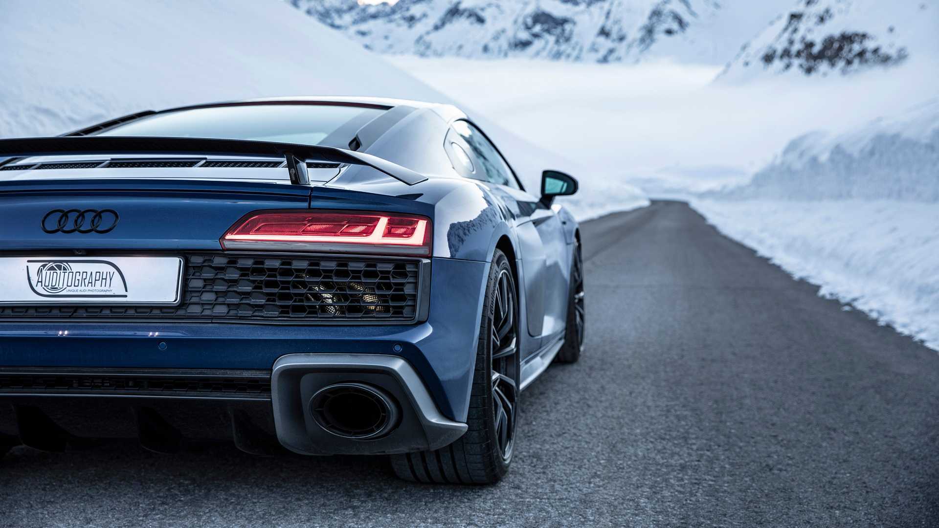 Audi R8 V10 Performance，阿尔卑斯山