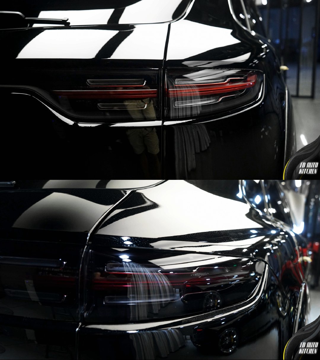 Porsche Cayenne 装贴前浅后深灯膜，小小点缀，更具战斗感！