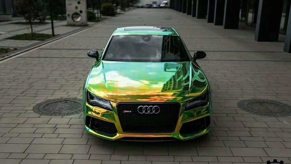 这样的奥迪有没有见过，彩虹电镀绿 闪耀