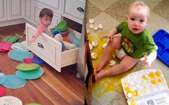 家里有个捣蛋鬼 真是没办法