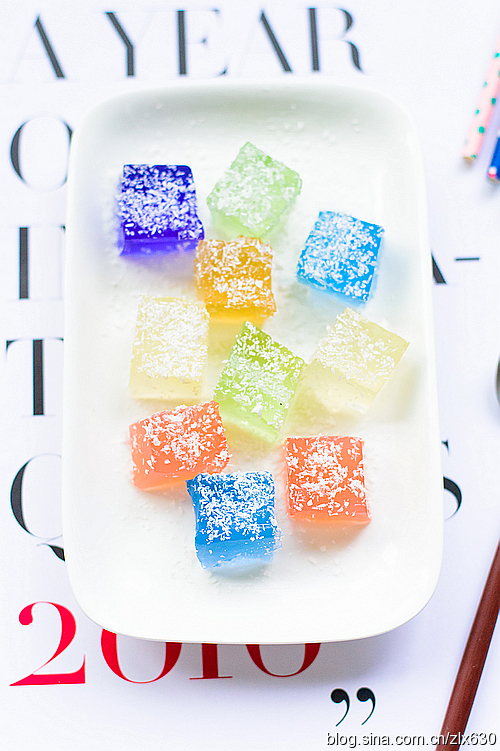 轻松自制果冻--用天然色素做彩虹果冻(图)