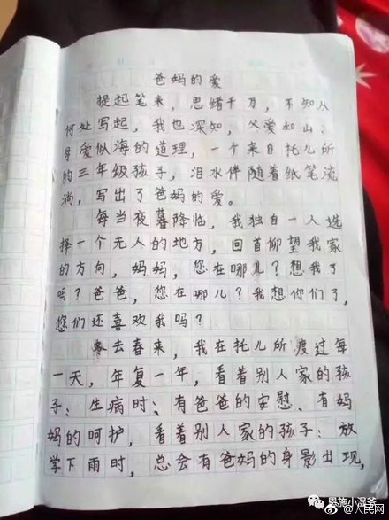 留守儿童作文称每天吃一餐想攒钱留父母经查不实