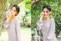 同济校花置身麦田神情陶醉