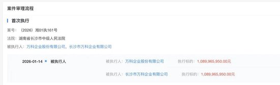 境内债展期方案还在“拉锯”，万科又被执行10.9亿元