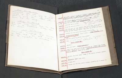 奥斯卡·王尔德作品《温夫人的扇子》第一幕第二稿，打字稿，1892年。
Unpublished Material©the Estate of Oscar Wilde