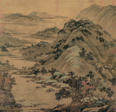  (Biography) Dong Yuan's "The Painting of Dragon Dwelling in the Countryside", collected by the Palace Museum in Taipei