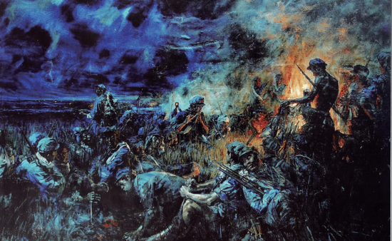 油画《红军过草地》(董希文作品)