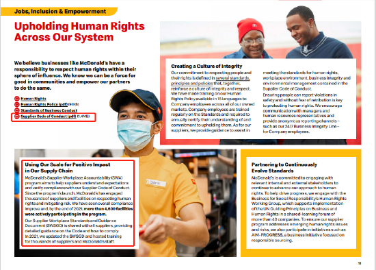 来源：McDonalds_PurposeImpact_ProgressReport_2021_2022