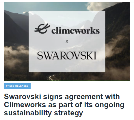 施华洛世奇和Climeworks签署协议
