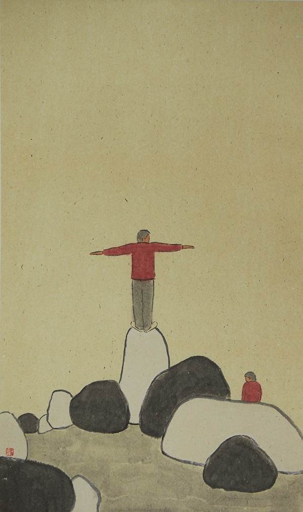 崔彤作品《无题之四十五》纸本水墨 73x43cm 2016(12/34)