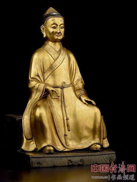 清早期 铜鎏金丘处机像 成交价:172.5万元