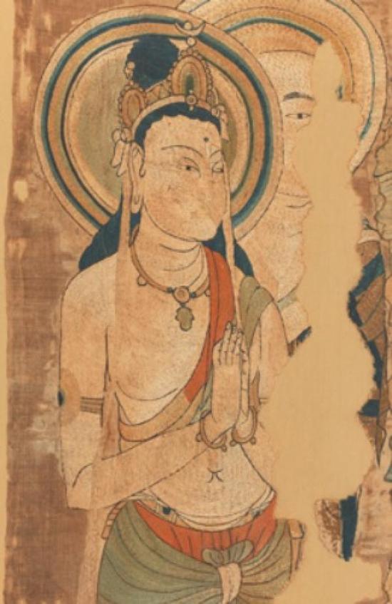 刺绣灵鹫山释迦如来说法图(局部)