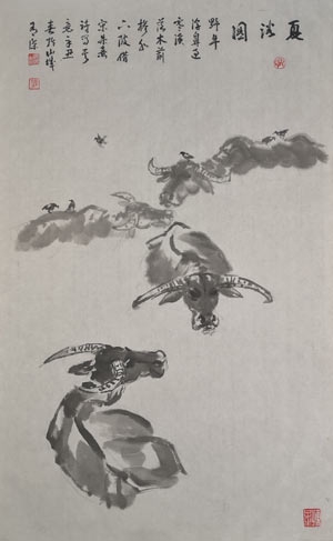 观军旅书画家陈有杰百牛图画展有感