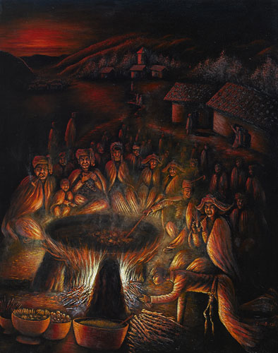 制造彝人:曲比哈布油画展