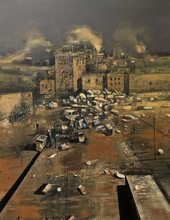 王家增 城迹83号(120x150cm)布面丙烯 2016