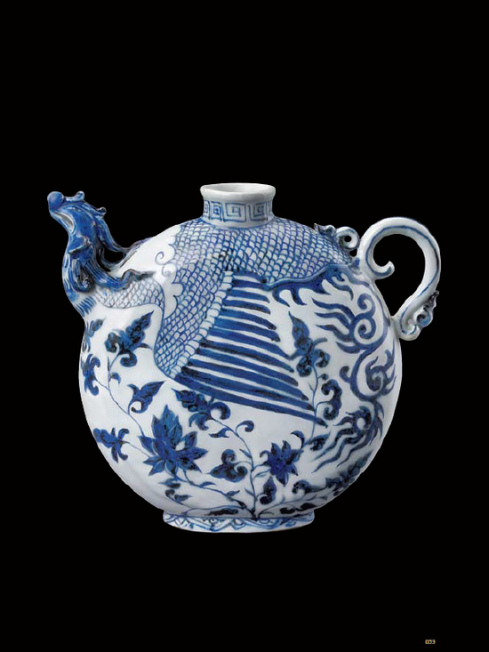 微博人气文物榜评选:首都博物馆馆藏青花凤首扁壶