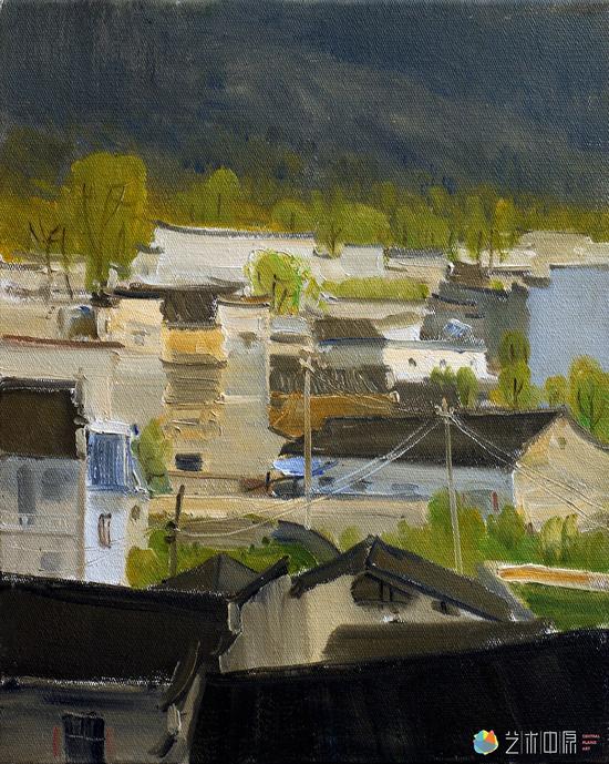 《西递写生》布面油画 40x50cm 2015年