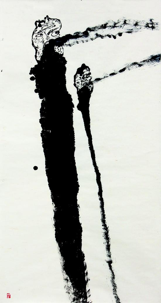 纸本水墨 180x98cm 2015年