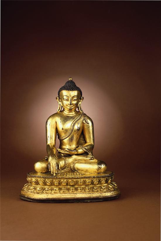 十三世纪 尼泊尔马拉王朝释迦牟尼像    h 23.5 cm