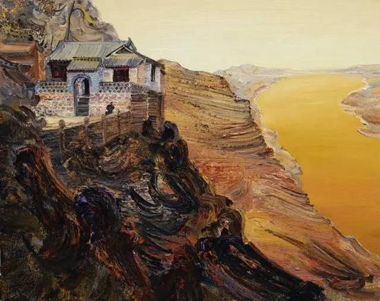 孟新宇《佳县香炉寺》130x162cm 布面油画 2016