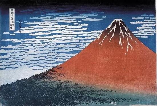 葛饰北斋(1760-1849),《凯风快晴》(赤富士),《富岳三十六景》,1131