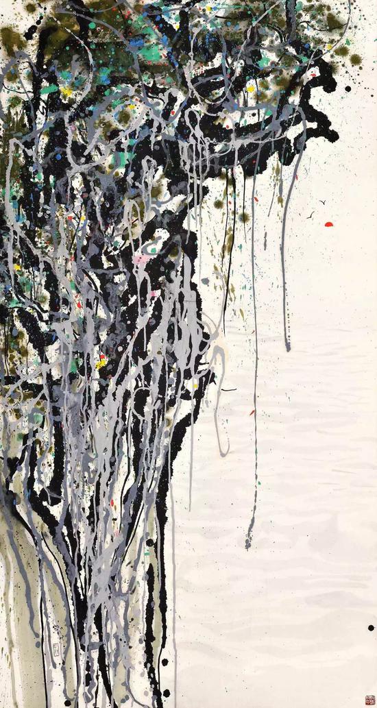 吴冠中(1919-2010) 日出
设色纸本镜心八十年代年作
178×96 cm. 约15.6平尺