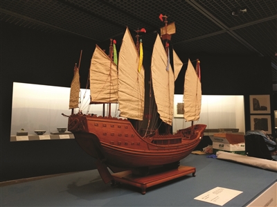 古代航船模型。 