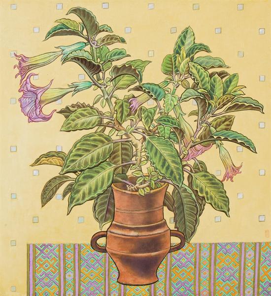 《曼陀罗》 工笔重彩  95cmx90cm  祝大年