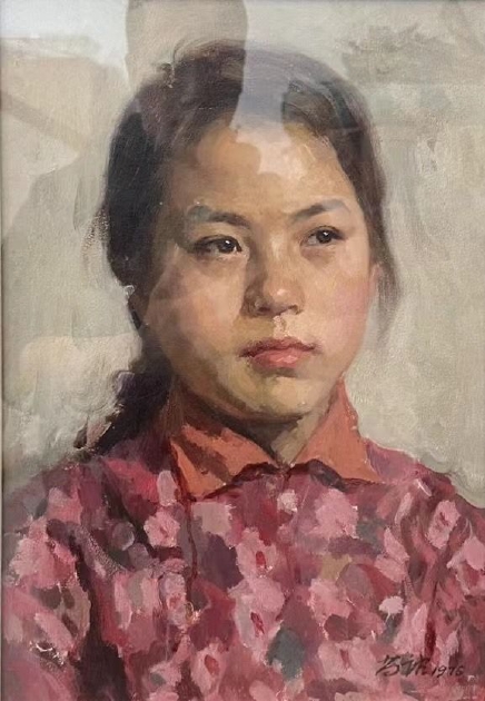 _靳尚谊_《北方农村少女》_39 x 27.2cm_油画_1976年_