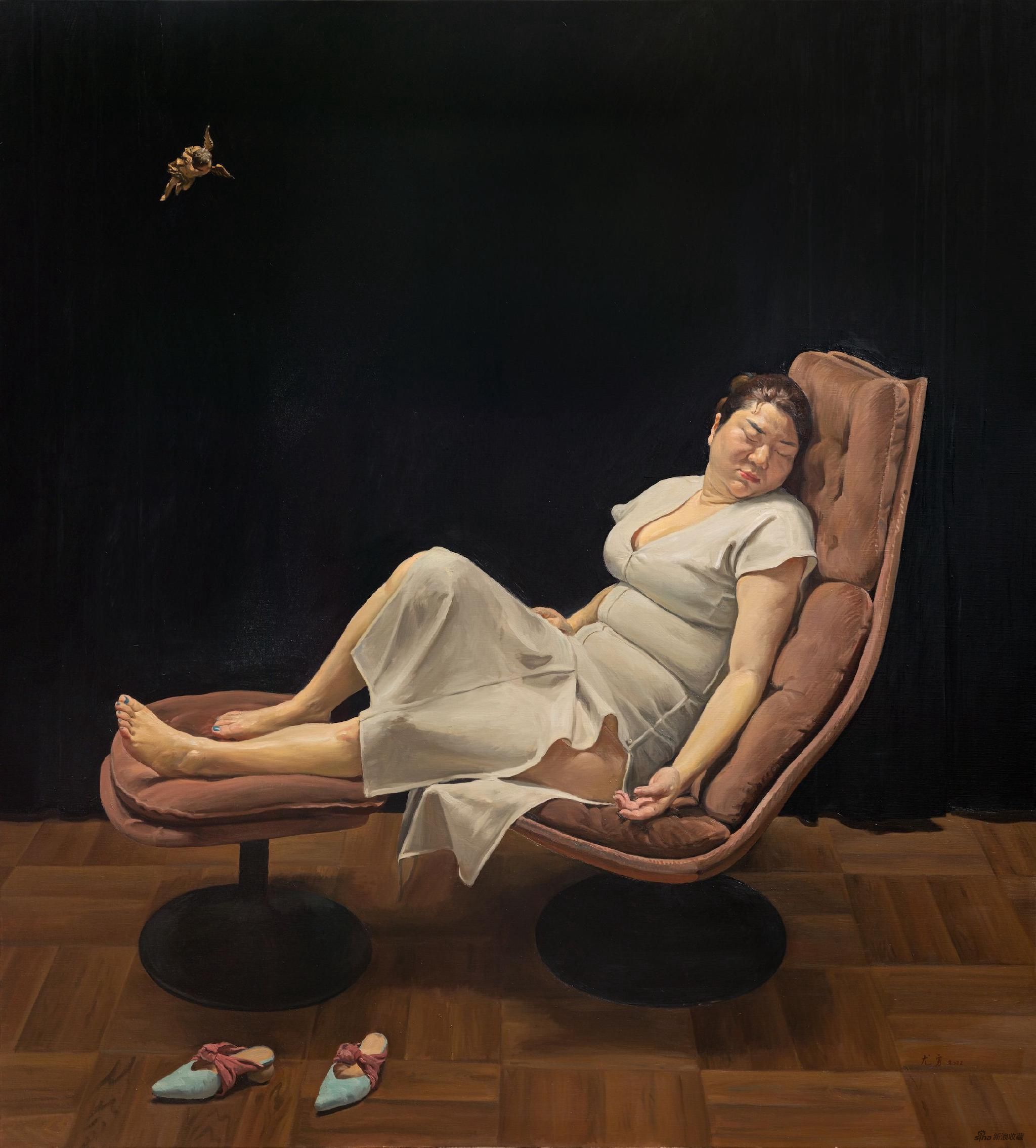 《杨天真的梦》，布面油画，220 × 200 cm，2022
