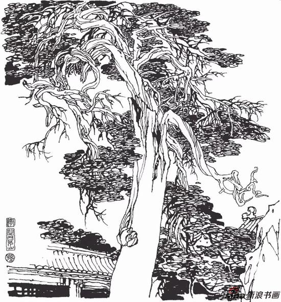 孔府开门见山殿前古柏所以画者在写生的过程中,可以充分发现并享受大