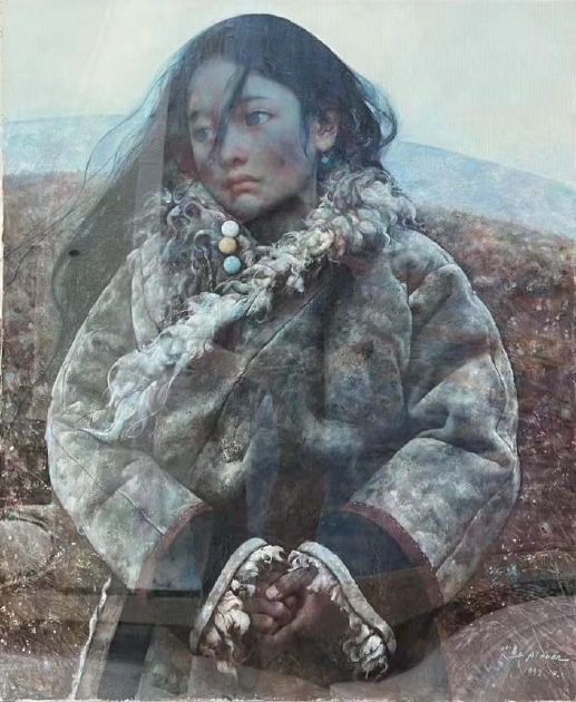 艾轩_《藏女》_79 x 66cm_油画_1993年