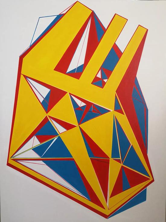 李宏,交错系列之五,120×90cm,布面丙烯,2017本次展览的参展艺术家,由