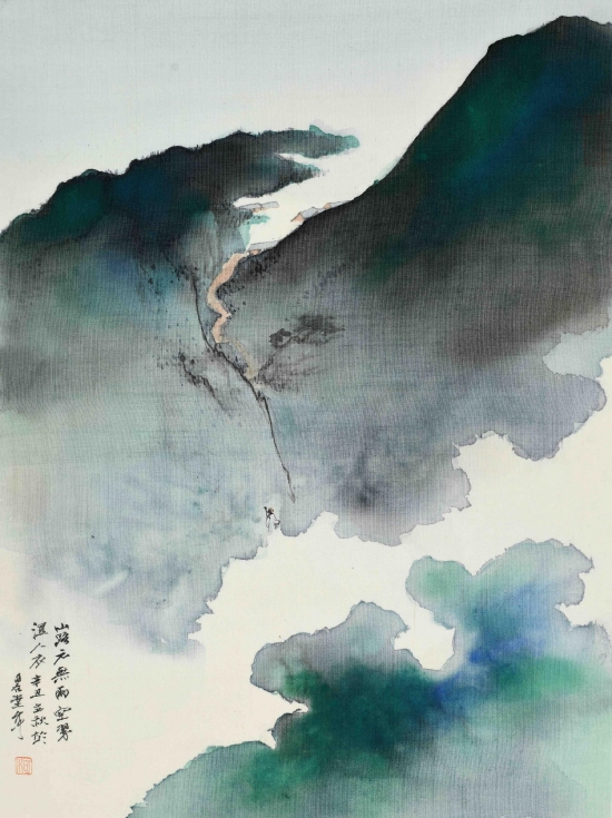 柯金 《秋山空翠》 绢本 28×38厘米 2021年