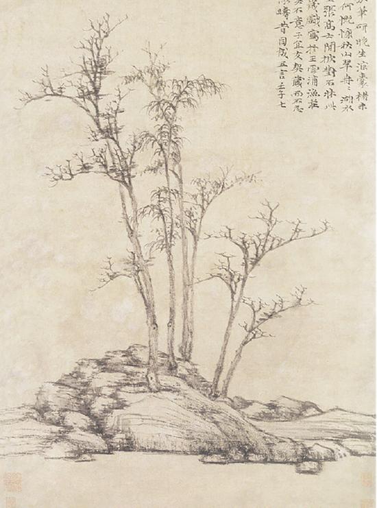 王鉴《仿倪高士渔庄秋色》即将亮相匡时春拍|王鉴|倪瓒|仿倪高士渔庄