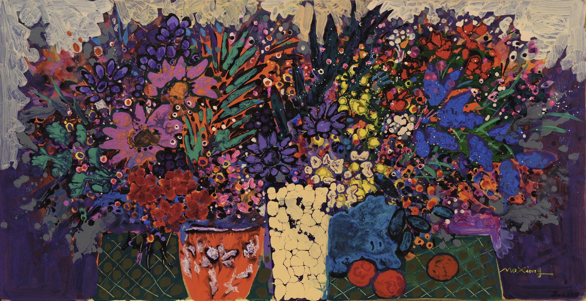 纸本油彩 65x39cm果香图 布面油画 50x50cm向阳花开 纸本油彩 50x100