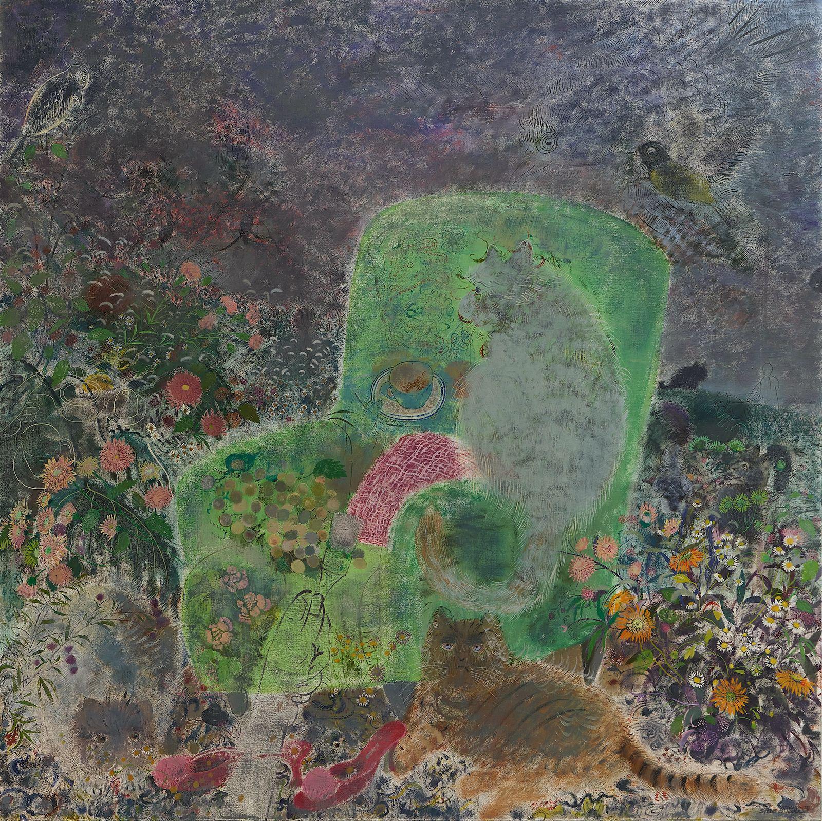 《暮色》,布面油画,200×200cm,2021