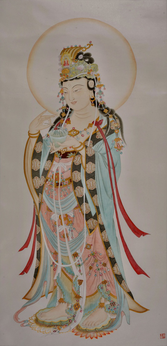 杨枝观音 81cm×180cm