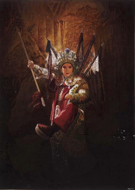 米巧铭京剧系列油画 赵云 87x123cm 布面油画 2017