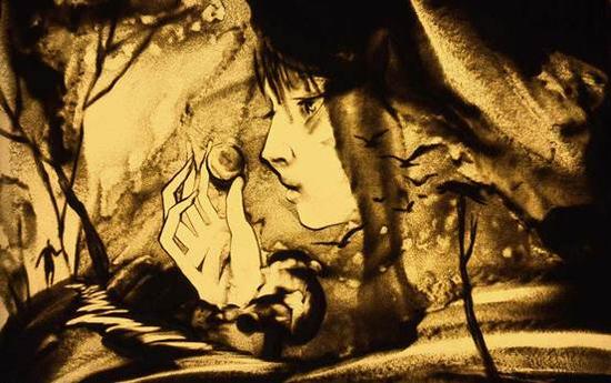 陈敬平沙画艺术轻写实沙画的沙画作品