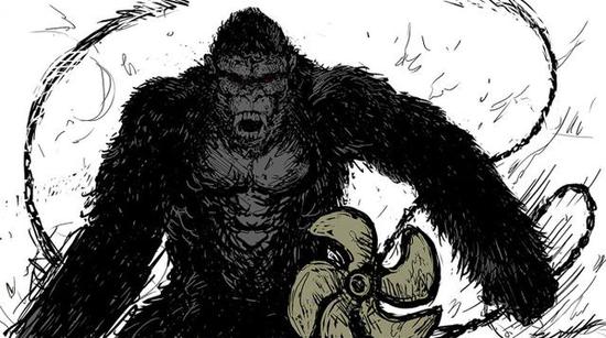 血腥暴力金刚骷髅岛插画版海报走红