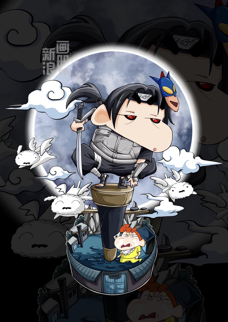 重庆就匠#【新浪画册050】@花二轮同学:蜡笔小新cos火影忍者