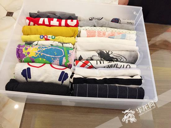 经过收纳整理后的t恤. 受访者供图 华龙网发