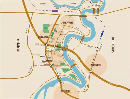 交通上,原本的轨道2号线(鱼洞——较场口)已经打通了大渡口与九龙坡