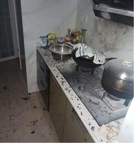 正在厨房做饭,听到孩子在客厅摔倒后开始哭闹的声音,王女士顾不得其他