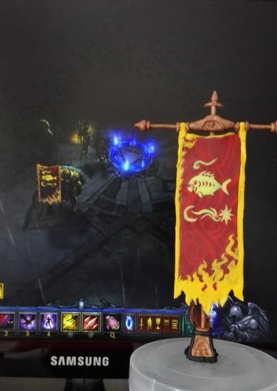 玩家作品：用软陶做出的暗黑3战旗