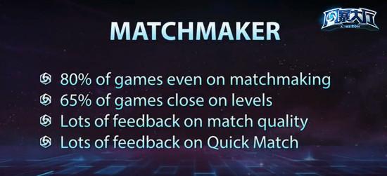 80%的游戏匹配双方水平都是接近的
