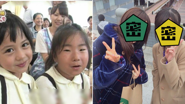 小女孩颜值碾压小伙伴 两人长大变了样？