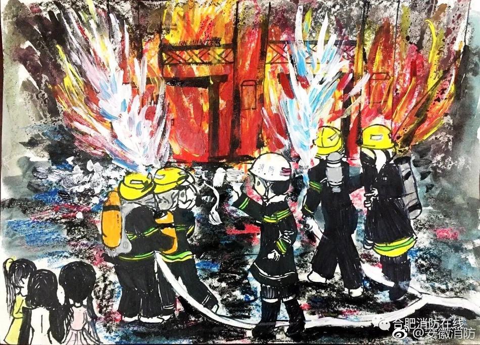 又收到了一群来自"别人家孩子"的绘画作品,第二期"小小消防员"绘画