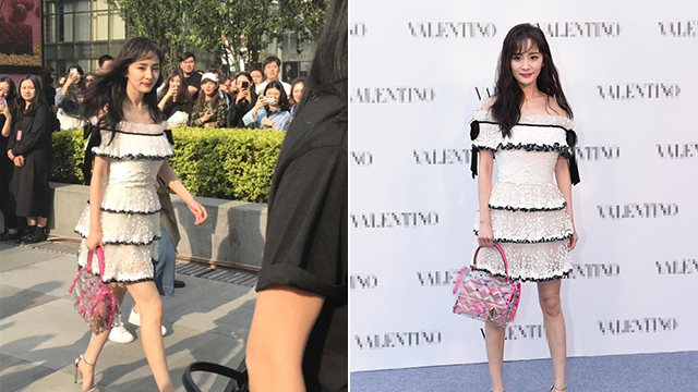 杨幂秀小蛮腰大长腿 空气刘海少女感爆棚